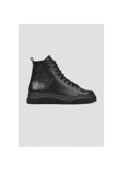 Черные стильные кеды (ботинки) на байке натуральная кожа р. (81906ch) Vm-Villomi