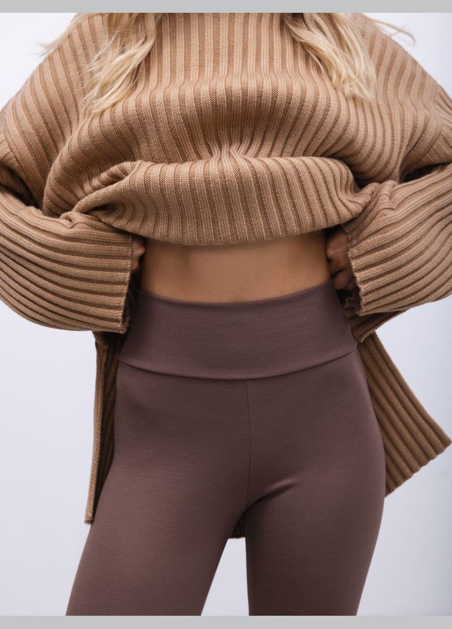 Темно-бежевые демисезонные женские леггинсы SK
