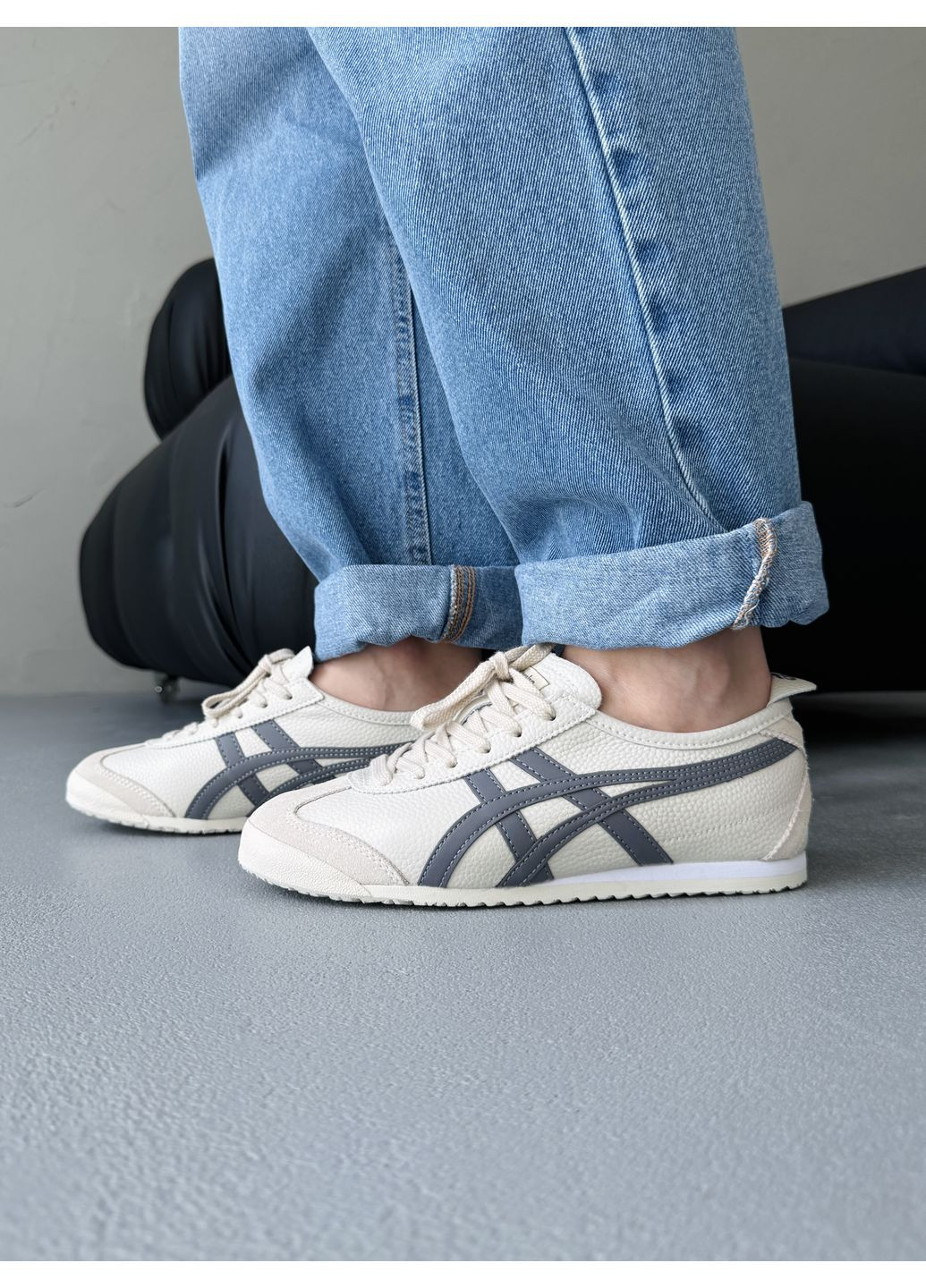 Бежевые демисезонные кроссовки мужские asics onitsuka tiger mexico beige asc-0175 асикс онитцука тайгер No Brand