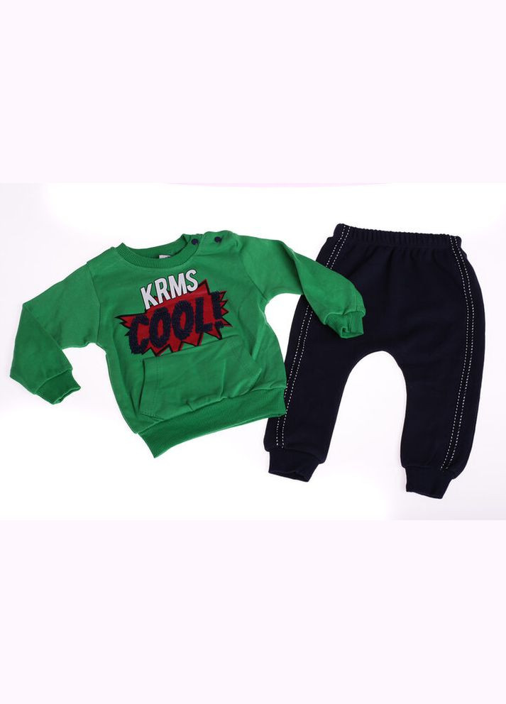 Зелений демісезонний костюм із довгим рукавом для хлопчика трикотажний cool зелений 68 см (30426) BABYKROHA
