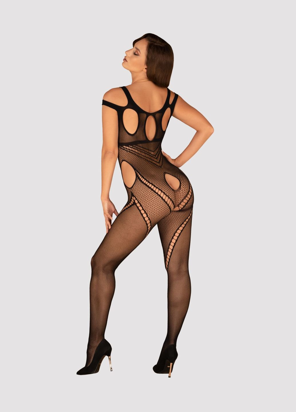 Бодистокинг Bodystocking G322 фантасмагорично-силуэтный крой black - CherryLove Obsessive чёрный нейлон, эластан