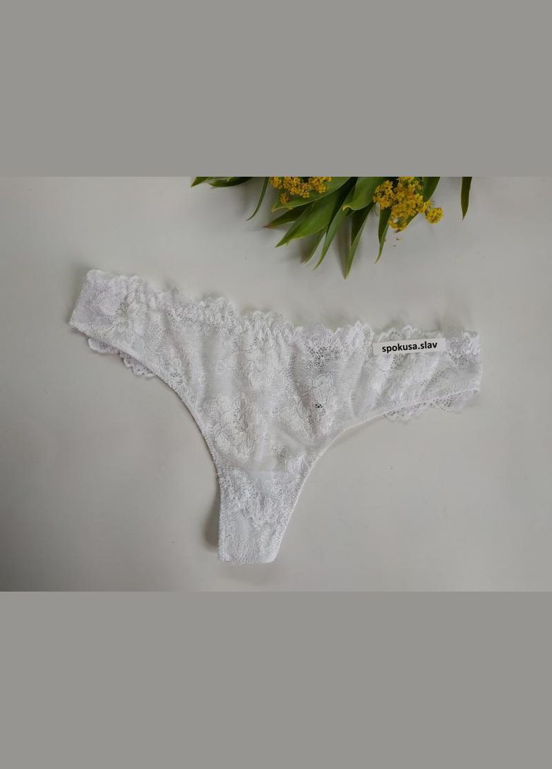 Трусики-стрінги білі мереживні myclass лормар Lormar (324833433)