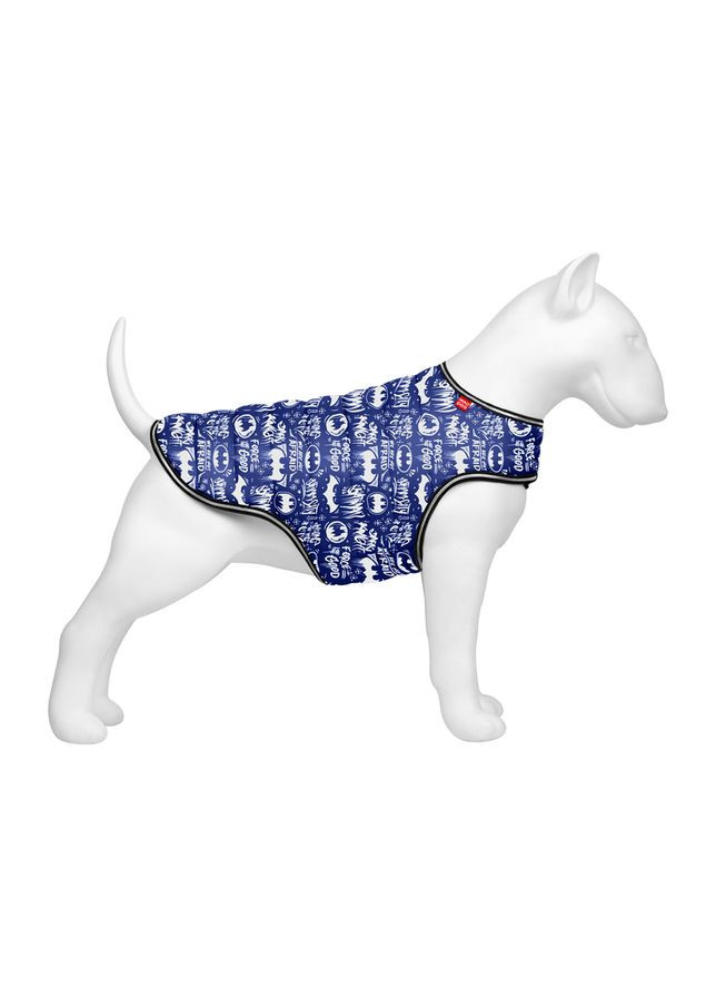 Курточка-накидка для собак Clothes, малюнок "Бетмен блакитно-білий",, А 26 см, B 33-41 см, С 18-27 см WAUDOG (279570952)