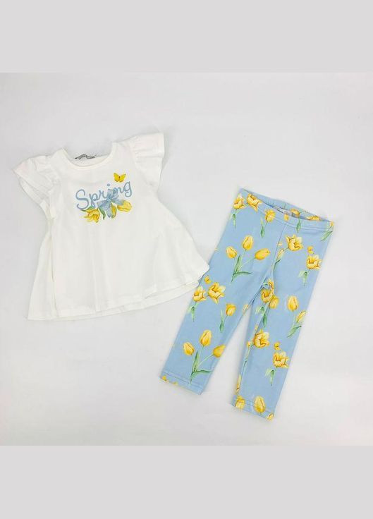 Голубой летний костюм, ст. 510/336, springtulips, 98 см, 3 года Balloon chic