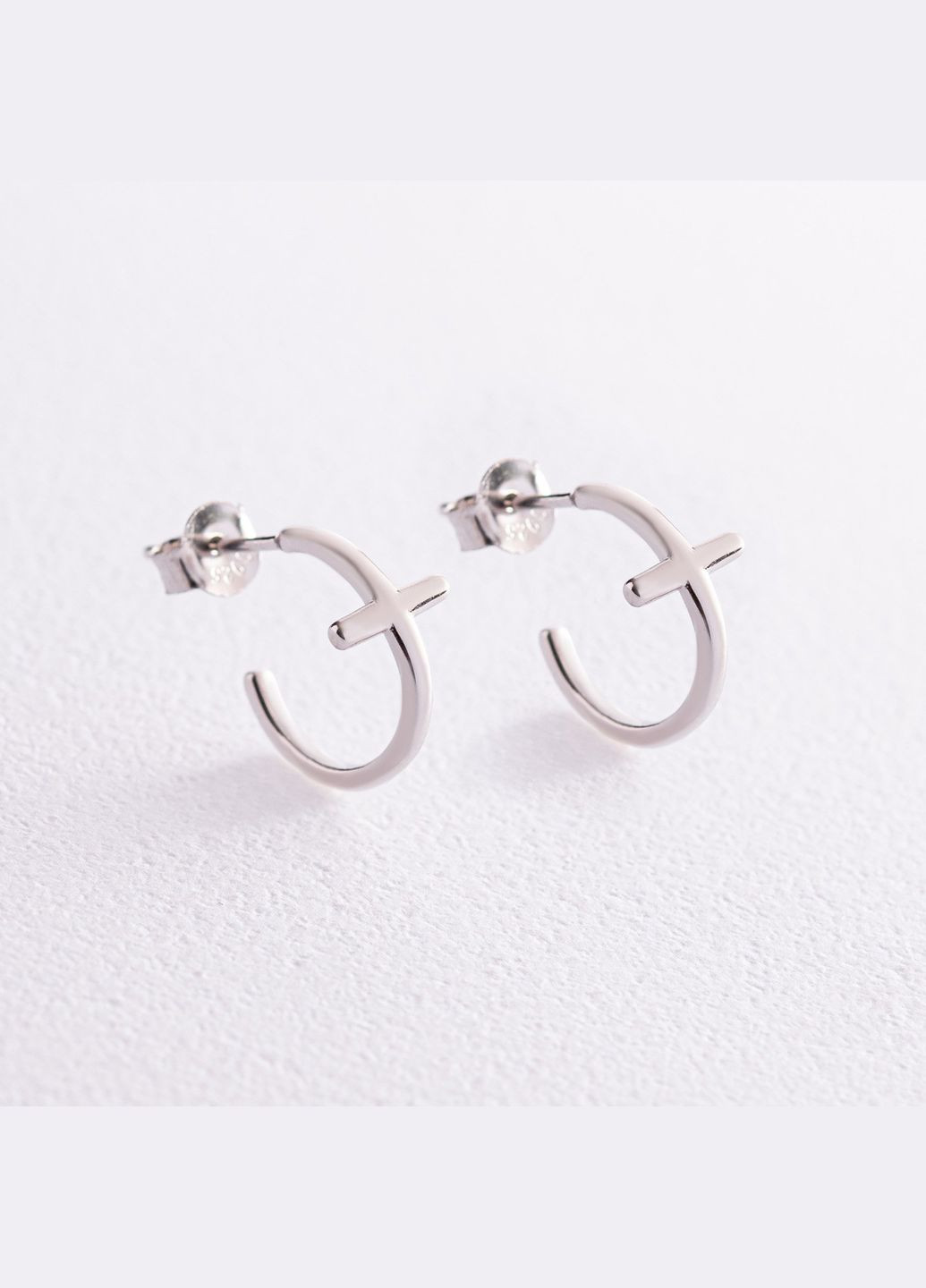 Срібні сережки - пусети Хрестики 123249 Oniks (264023311)