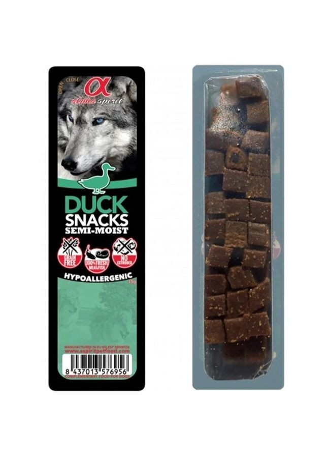 Полувлажные лакомства Dog Snacks Duck 35гр, для взрослых собак, с уткой Alpha Spirit (363452617)