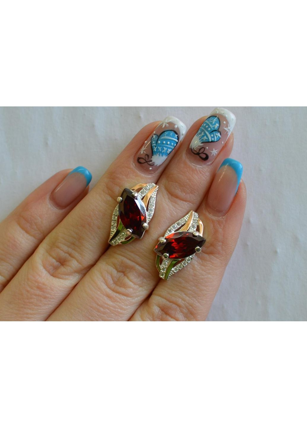 Серебряные серьги с золотыми пластинами Silver Style (366813754)