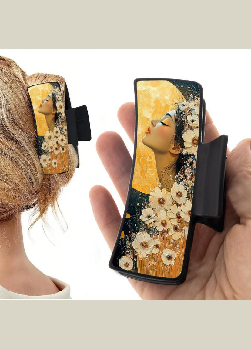 Заколка крабик для волос женская зажим шпилька Девушка #005 черная No Brand (315631181)