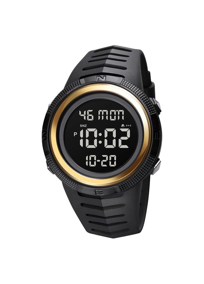 Годинники спортивні чоловічі водонепроникні з будильником та секундоміром чорні електроніка ProDobro (367264557)