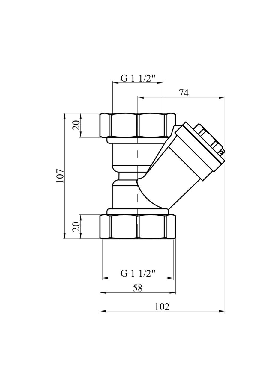 Фильтр грубой очистки 1 1/2" ВВ латунный KR-7006 Karro (317349364)