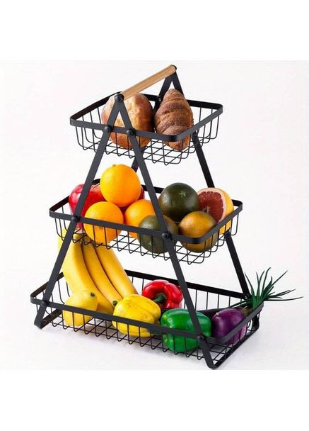 Кошик настільний 3-русний для фруктів, овочів етажерка для компаткого збурігання продуктів RAF (352267725)