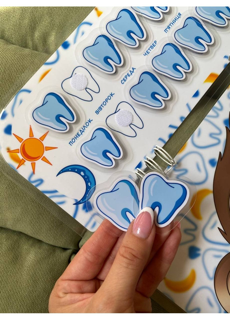 Книжка на липучках «Чистимо зубки» | Розвиваюча гра для дітей No Brand (370952793)