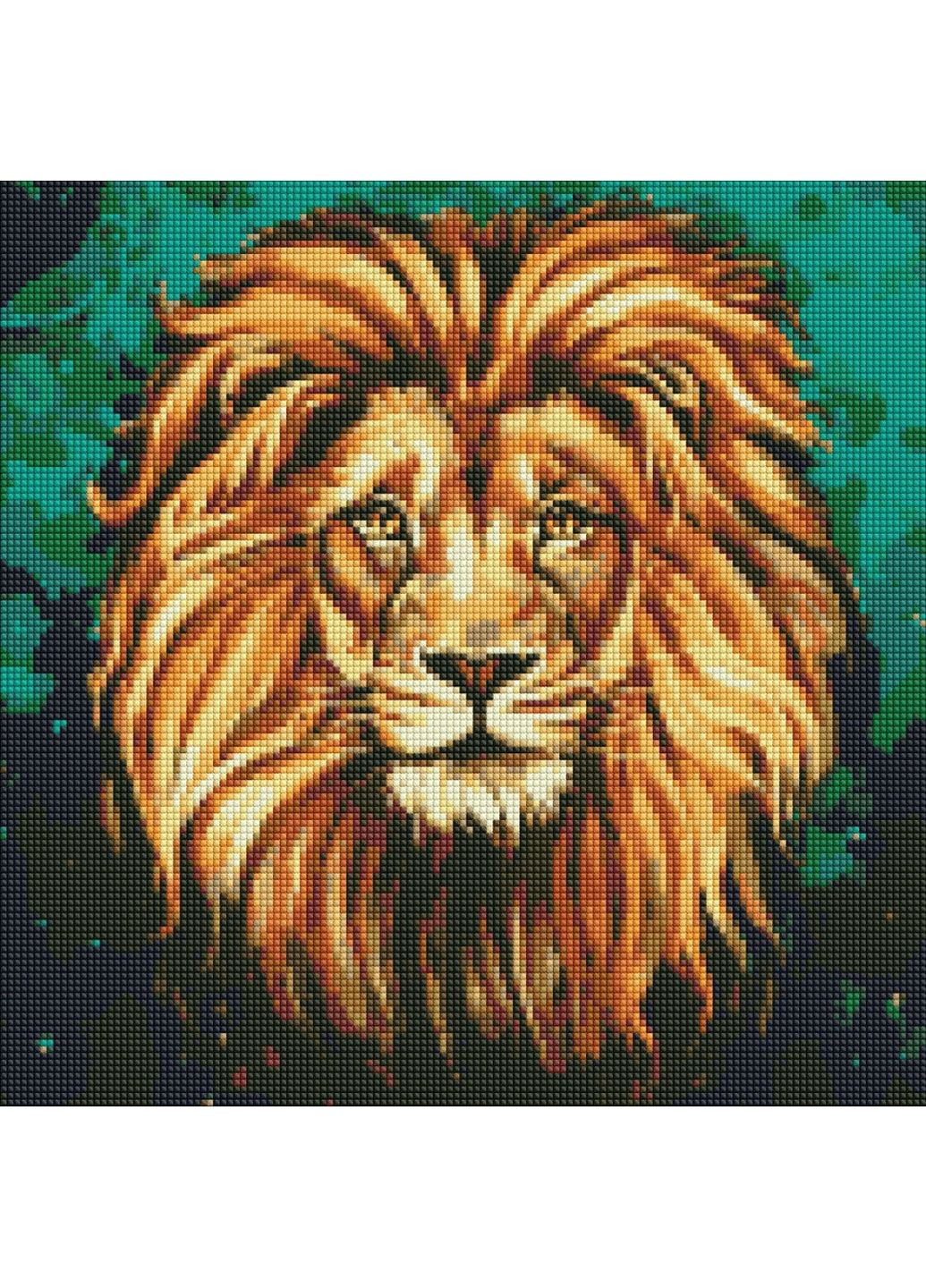 Алмазная мозаика "Роскошный лев" 40х40 см Идейка (279321703)