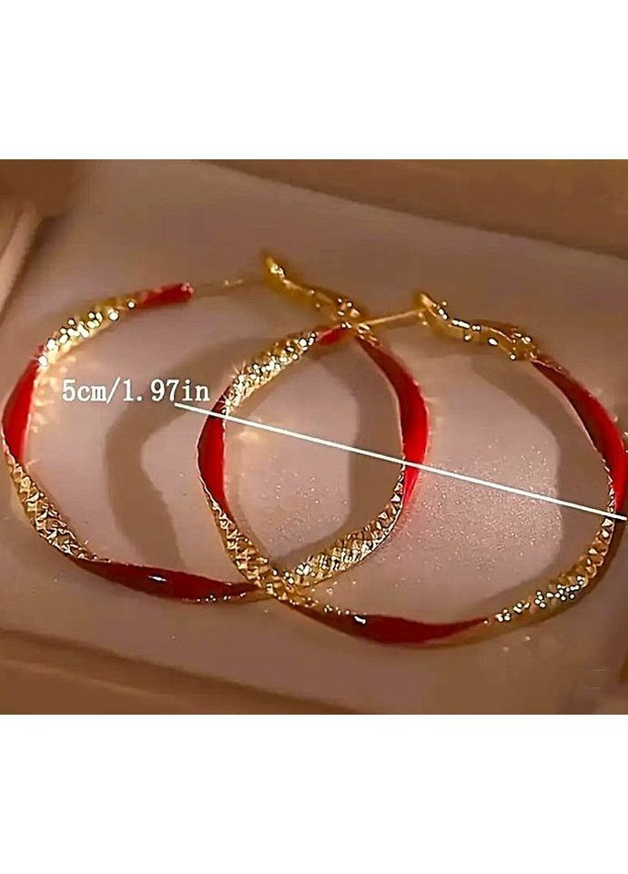 Сережки Кольорові червоно-золтисті кола No Brand (366668038)