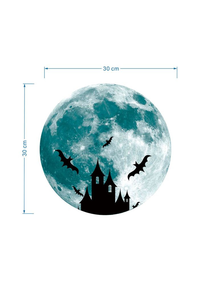 Стикеры на Хэллоуин Луна 30 см салатовый Jannet (302654354)