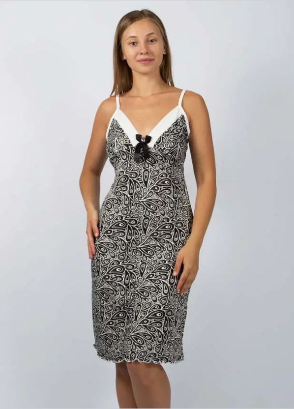 Чорний літній жіноча нічна сорочка - 6222 s/m сарафан Lady Lingerie