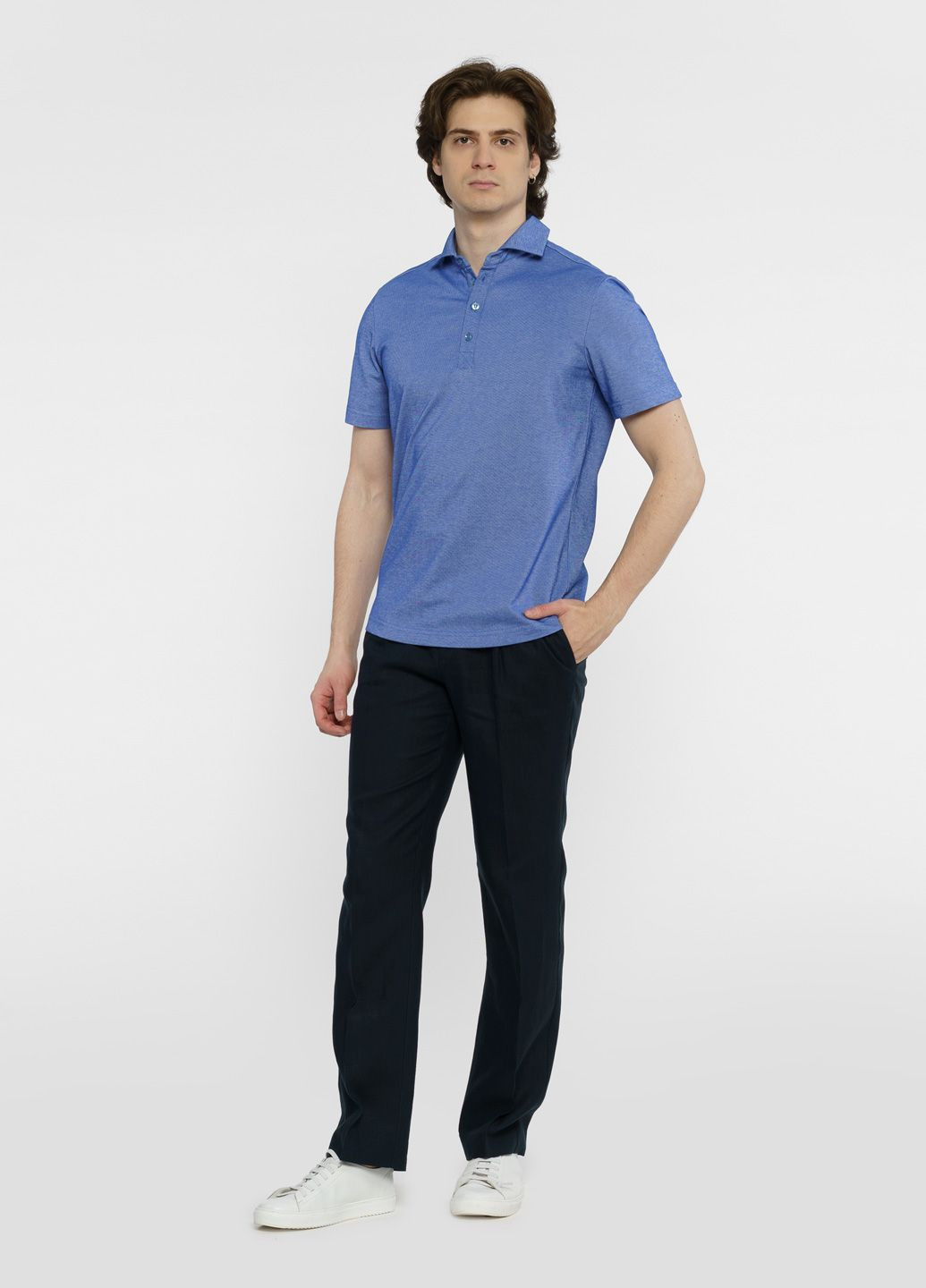 Синяя футболка-поло мужское синее для мужчин Arber однотонная
