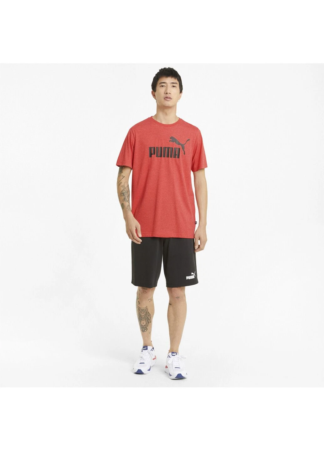 Красная футболка essentials heather men's tee Puma