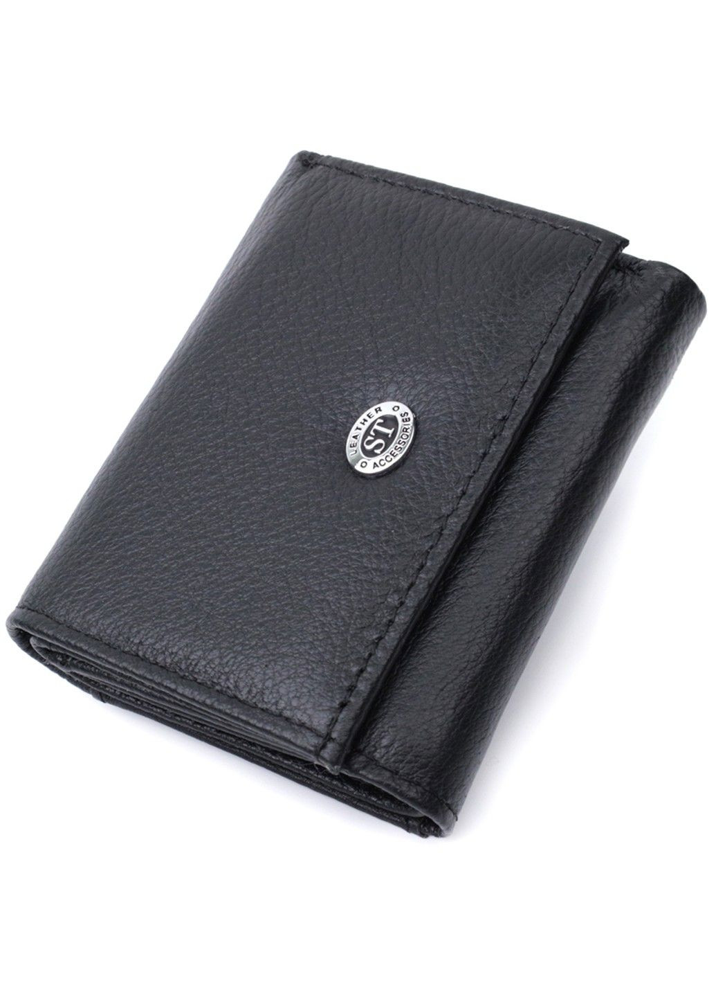 Небольшое женское портмоне с монетницей из натуральной кожи 22730 Черный st leather (298092959)