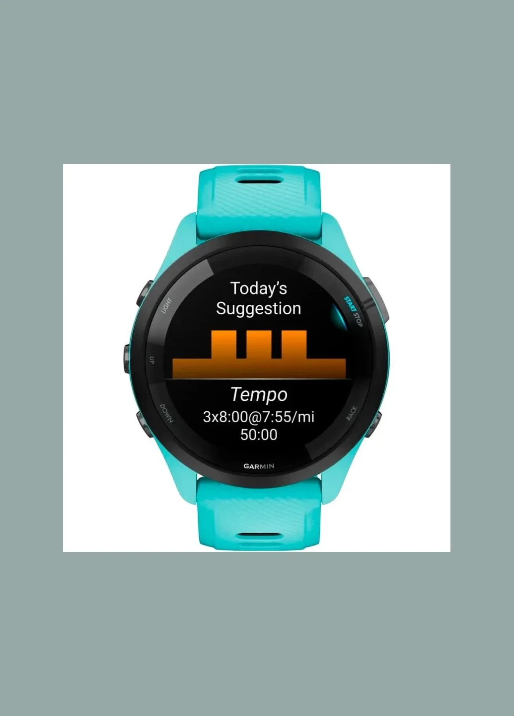 Forerunner 265 Black Bezel w. Aqua Case and Aqua/Black Silicone Band (010-02810-02/12/52) Garmin (330143219)