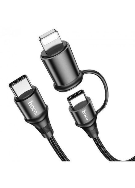 Cable 2 in 1 Type-C/Type-C+iPhone 5 X50 3A 1m Black Hoco (322576928)