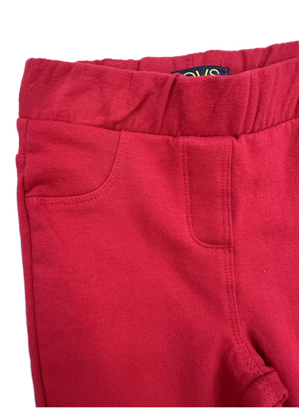 2000-533 Штани-джегінси трикотажні утеплені для дівчинки червоні 104см OVS (319840160)