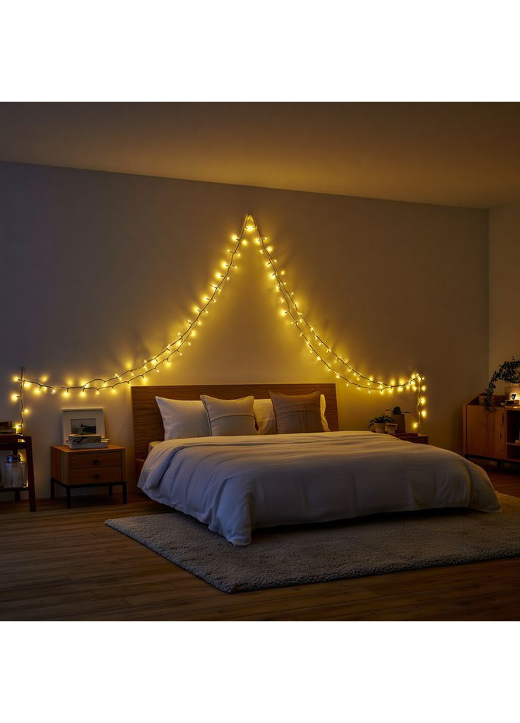 Гірлянда Нитка 160 LED 16 м чорна, жовтий No Brand (367838189)