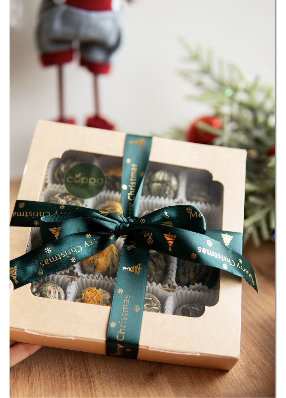 Святковий набір в’язаного чаю “Новорічний” на 16 чайних квіток 4х4 () Cuppa (370598458)