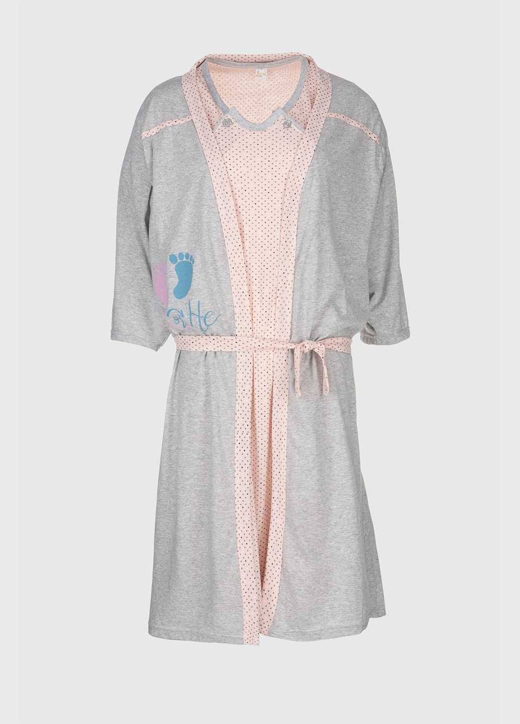 Комбінований демісезонний комплект халат+сорочка Sevgi