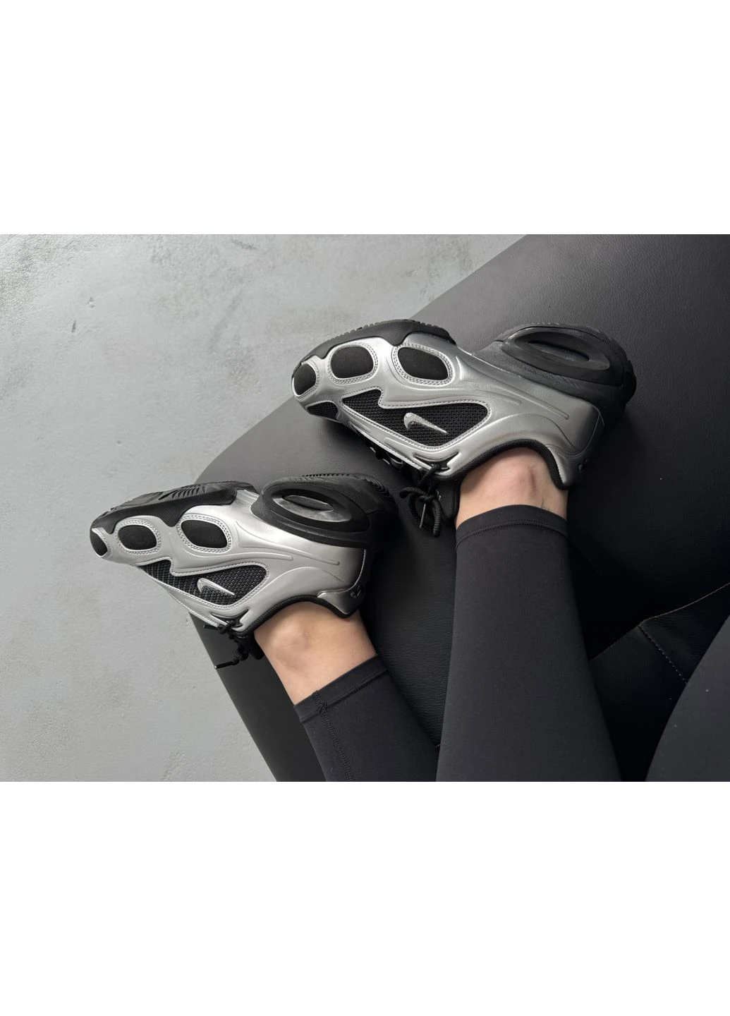 Черные демисезонные кроссовки мужские nike air max muse metallic silver/black найк аир макс черные No Brand