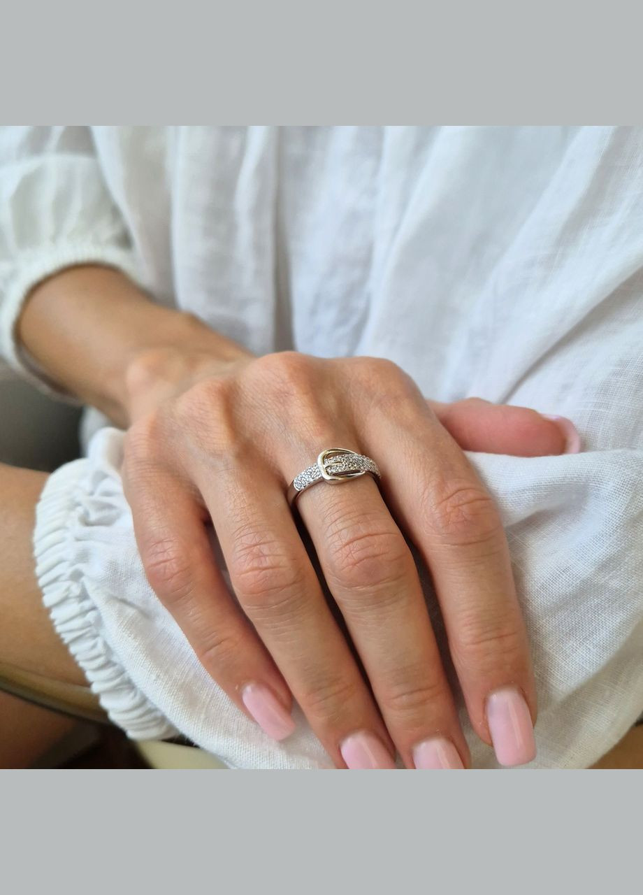 Срібна каблучка з каменями Джинс 17.5 розмір срібло 925 проби Родоване 10230р 2.31г Nobrand (367268835)