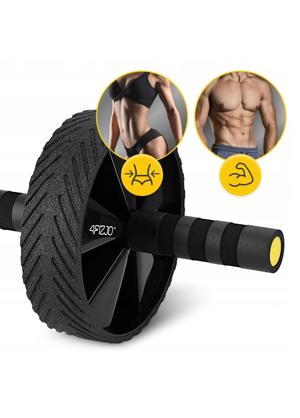 Ролик (гимнастическое колесо) для пресса Ab Wheel Black/Yellow () 4FIZJO P-5907739314840 (342758187)