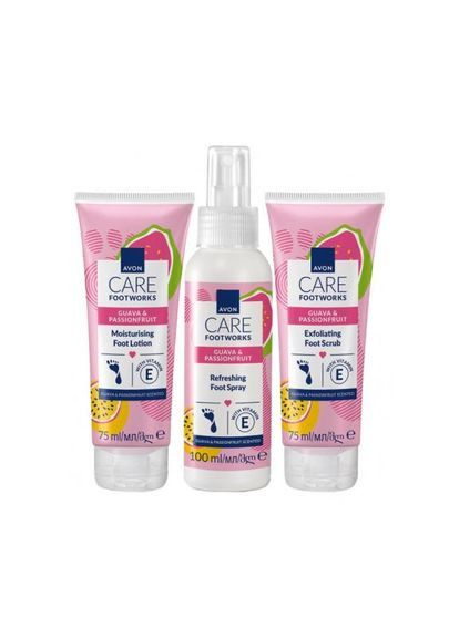 Набор по уходу за ногами гуава и маракуйя (f/scr/75ml+ f/lot/75ml+ f/spr/100ml) Avon (328295712)