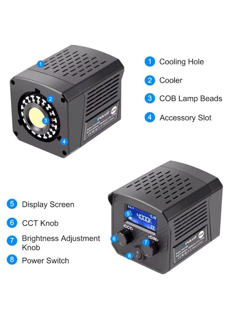 Студийный свет PU4119B 60Вт 2500-6500К CRI 95+ [163700] Puluz (401539624)