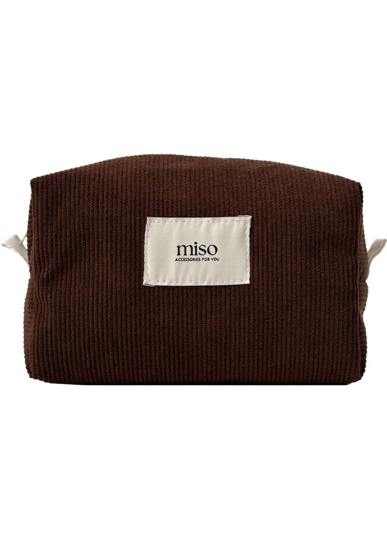 Косметичка квадрат вельвет темно-коричневый MIDDLE Miso (353848141)