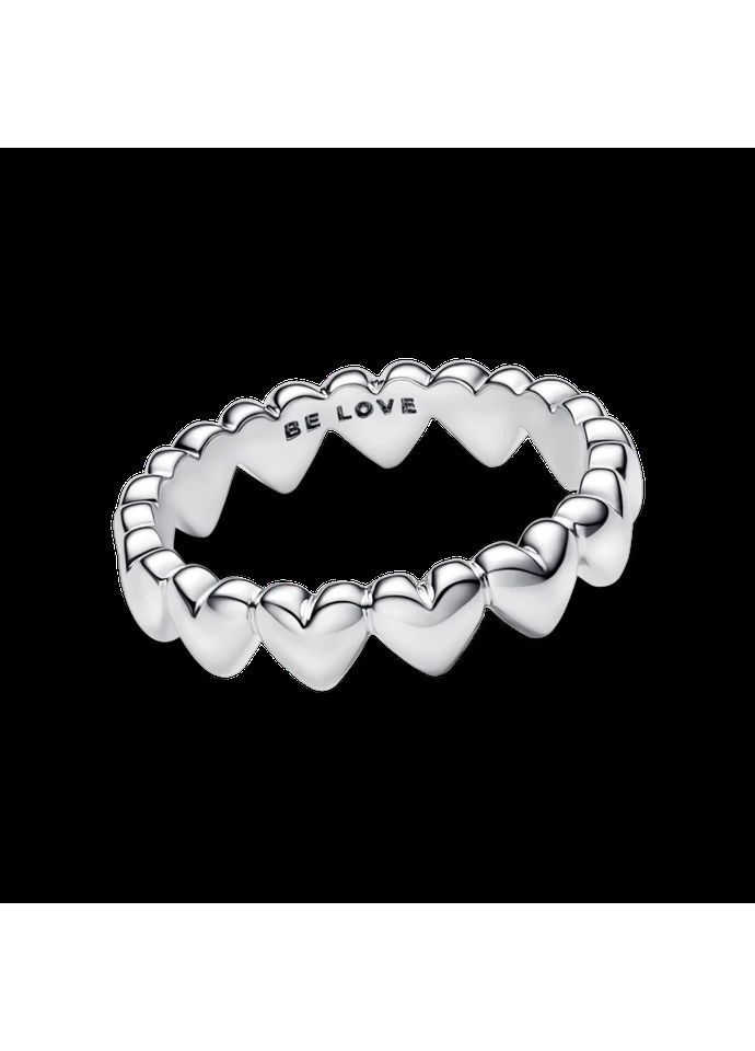 Срібна каблучка Пандора "Ряд сердець" 193427C00 Kabluchka (355345635)