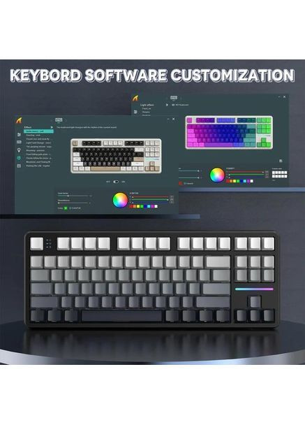 Беспроводная механическая Клавиатура GRADIENT + наклейки укр раскладки, RGB Подсветка ATTACK SHARK X87 (363555662)