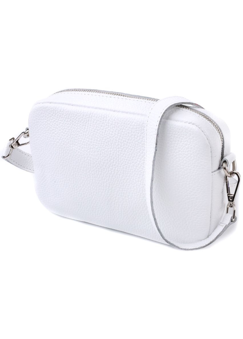 Універсальна класична сумка крос-боді з натуральної шкіри біла 22840 Shvigel (329198590)