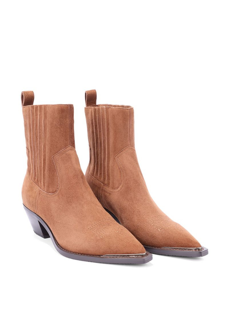 Осенние женские ботинки jc075-1a коричневый велюр MIRATON тканевые