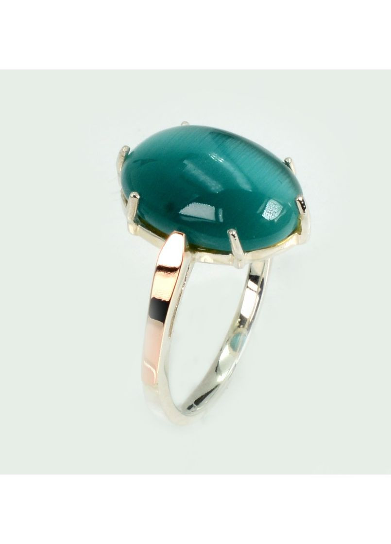 Срібна каблучка з золотими пластинами Silver Style (367112415)