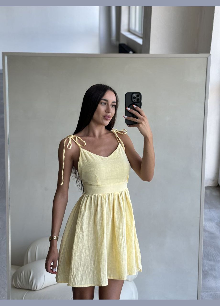 Желтое повседневный, кэжуал платье No Brand однотонное