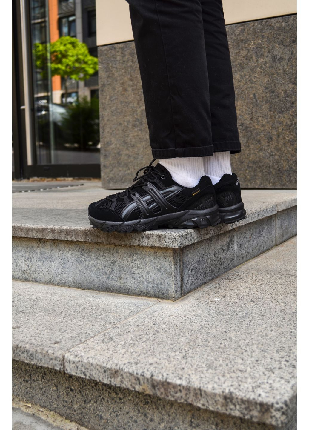 Чорні Осінні кросівки чоловічі asics gel-sonoma 15-50 black асікс гель сонома 15-50 No Brand