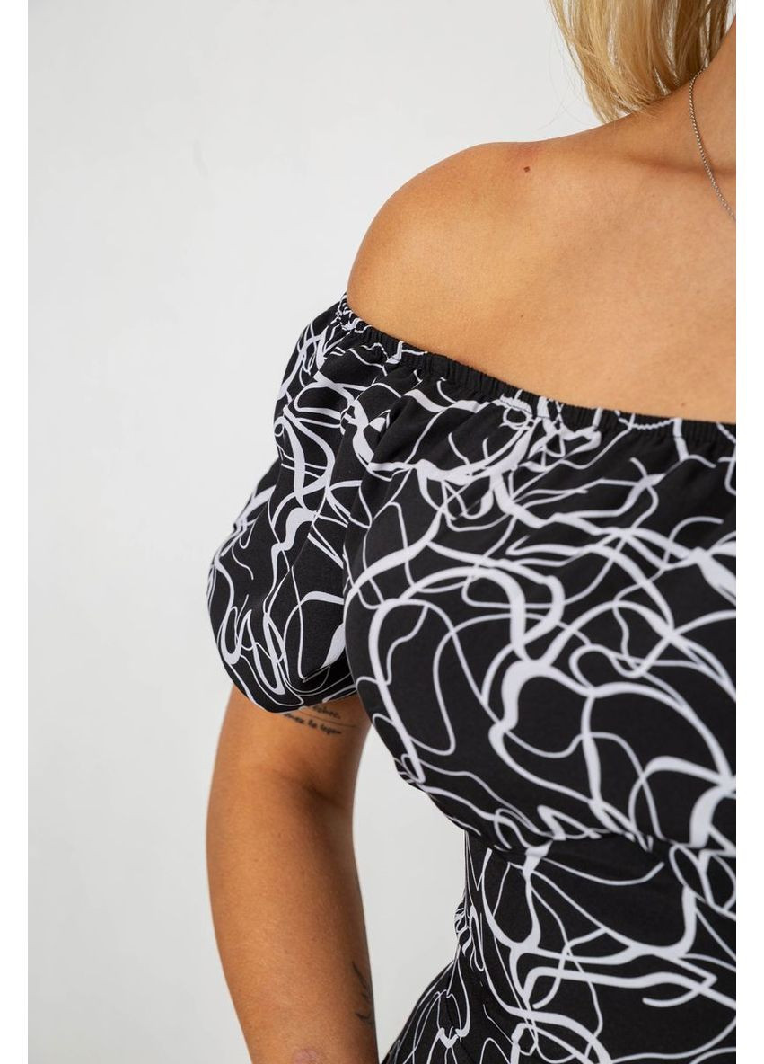 Чорна сукня софт з принтом Sport Line