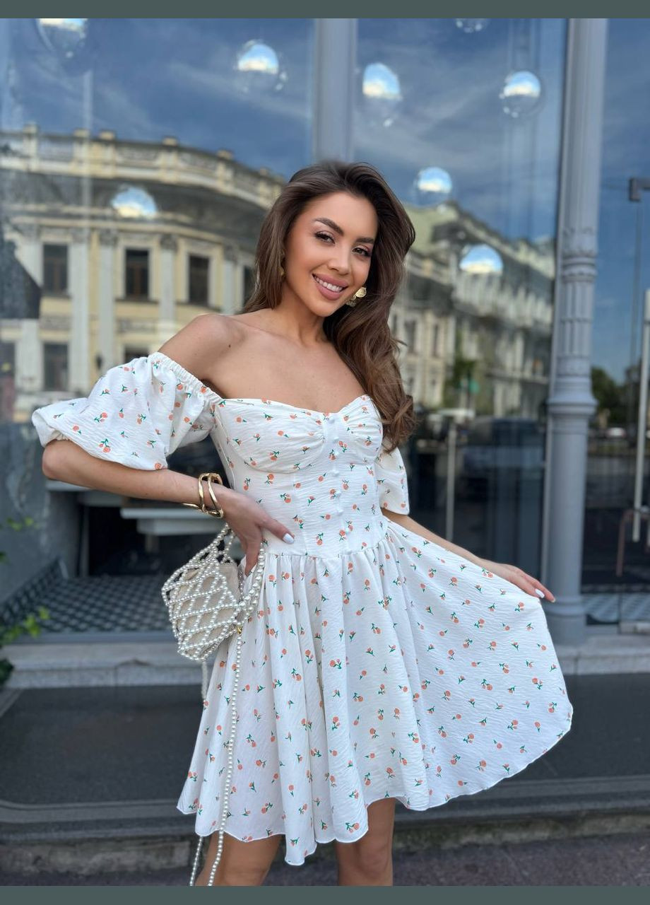 Белое повседневный платье DK/DL Мода без кордонів однотонное