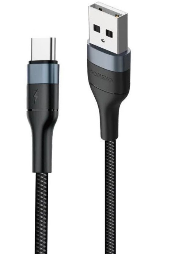 Кабель X51 Spiral Braided Cable USB - USB Type-C (M/M), 3 A, 1 м, Black (X51-CA-TC) FONENG (336956679)