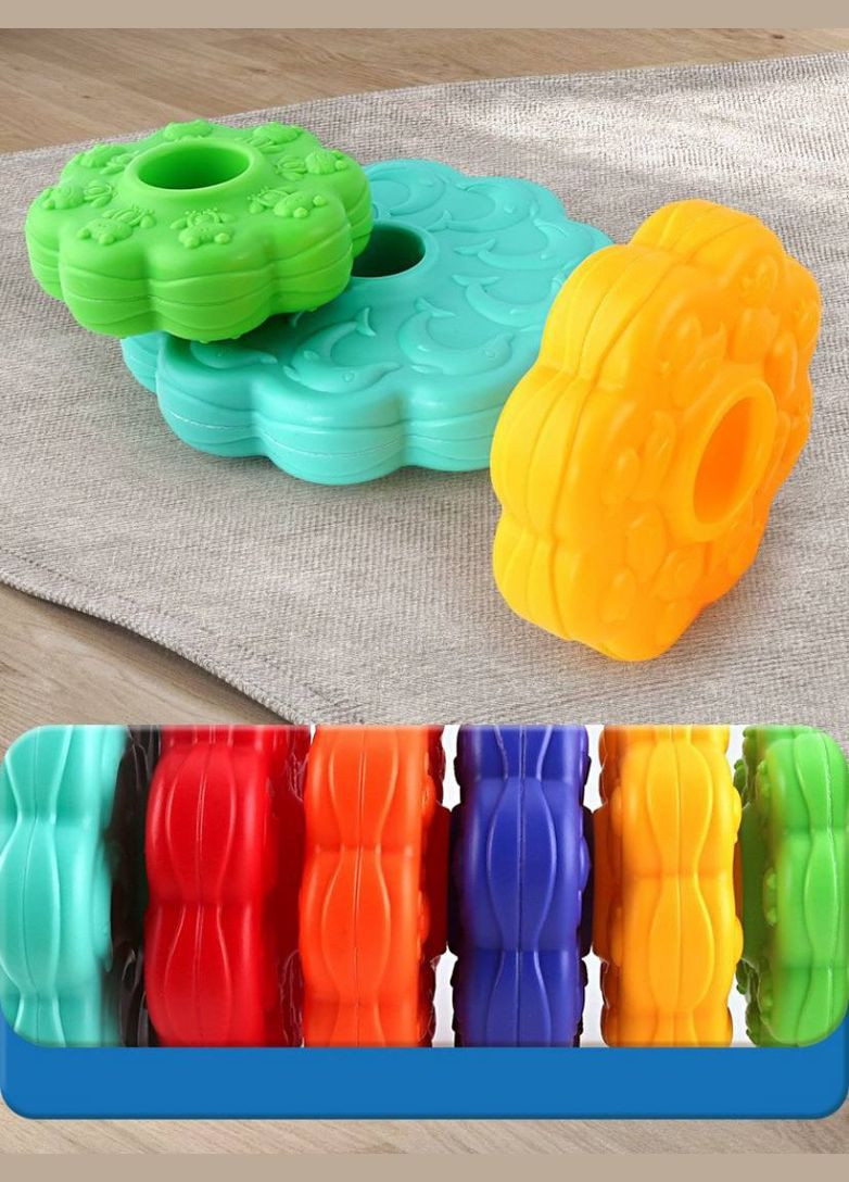 Детская развивающая винтовая тактильная мега пирамидка 3603 с шестернями Fun Game (327797215)