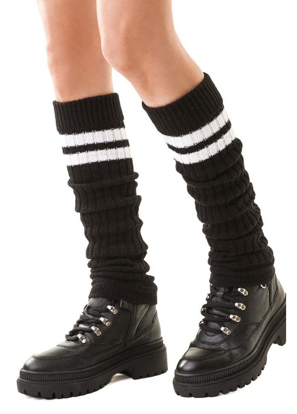 Гетри теплі вовняні в рубчик зі смужками 068 One Size Steven (349499755)