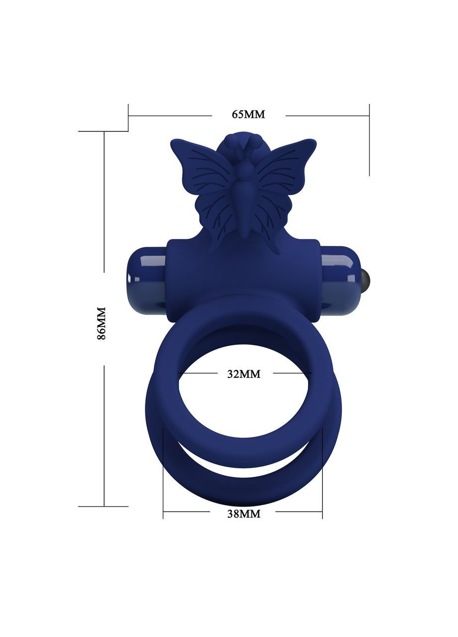 Эрекционное виброкольцо Pretty Love Powerful Vibro Butterfly для пениса с клиторальным стимулятором LyBaile (363041401)