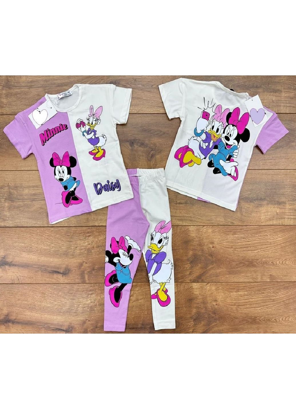 Малиновый комплект (футболка, леггинсы) minnie mouse (минни маус) trw87445451 Disney Футболка+Леггінси