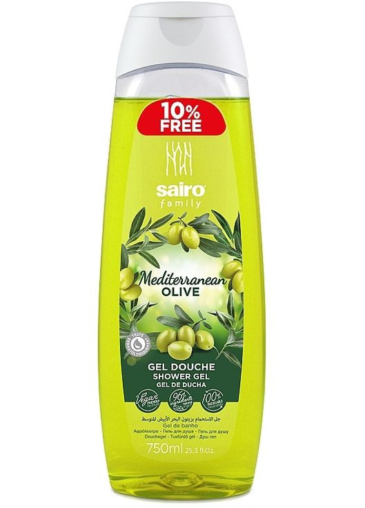 Гель для душу "Середземноморська оливка" Mediterranean Olive Shower Gel 750ml (1325044-4697581) Sairo (368603350)